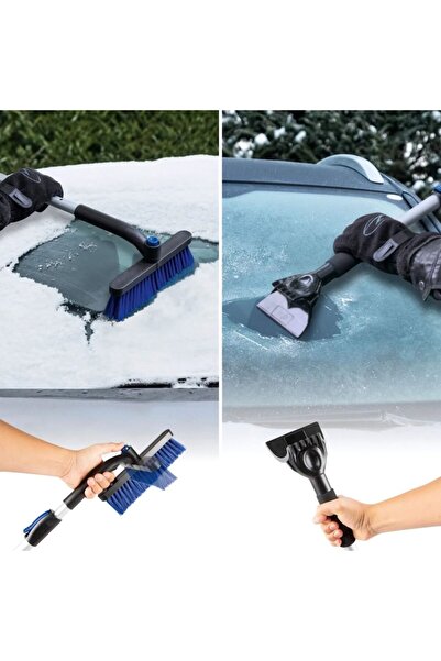Dali Auto scraper for de-icing, telescopic, rotary brush, 77.5-100cm, plastic and metal, Black-Blue
