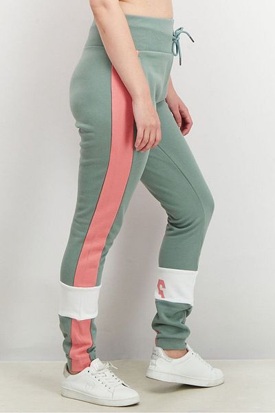 Asics Women Slim Fit Fitness And Training Colorblock Pants, Slate Grey Combo