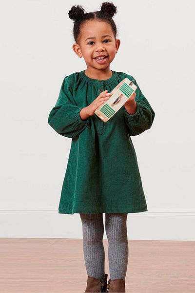 Tchibo Kids Girl Ribbed Dress, Green