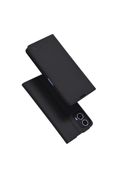 Dali Protective Flip Cover Case compatible with Motorola Moto G34/Moto G45, MagSkin Book, Black Faux Leat