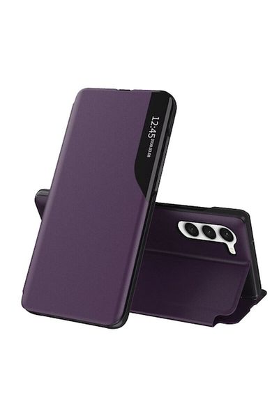 Dali Husa de protectie flip cover compatibila cu Samsung Galaxy S23, eFold, piele ecologica, Mov