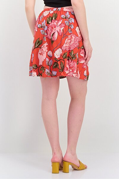 PIECES Women Floral Pattern Wrap Skirts, Multicolor