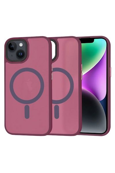 Dali Protective Case Compatible with Apple iPhone 14, HaloFrost, MagSafe Compatible, TPU, Burgundy