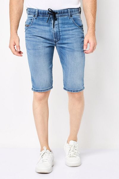 Diesel Men Stretch Fit Washed Stretchable Denim Shorts, Blue