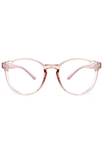 Dali Ochelari de damă cu filtru de lumină albastră, ramă rotundă, plastic, roz