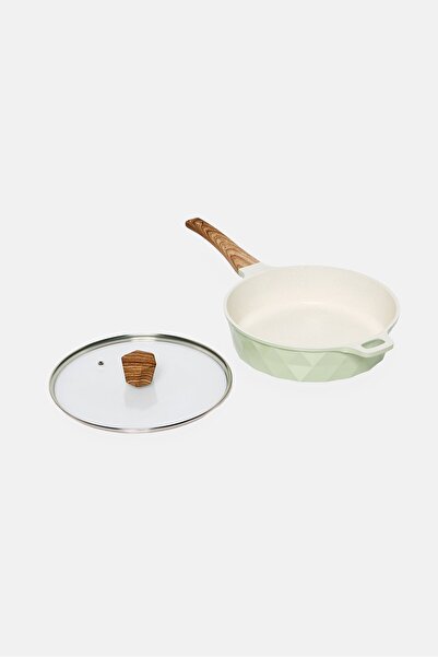 BEBEHOME Cast Aluminum Deep Fry Pan 28 cm, Sage