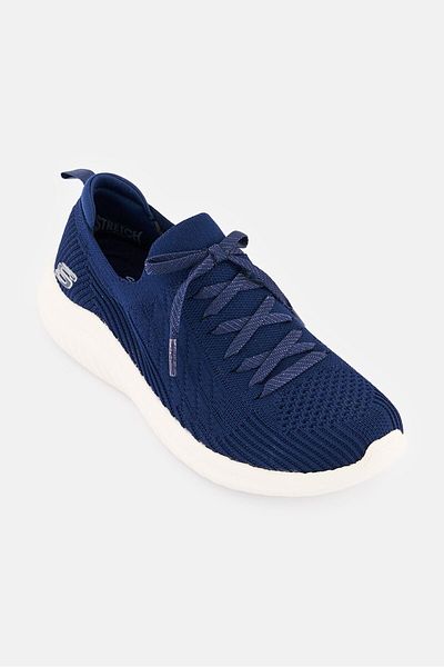 SKECHERS Women Ultra Flex Lace Up Shoes, Navy