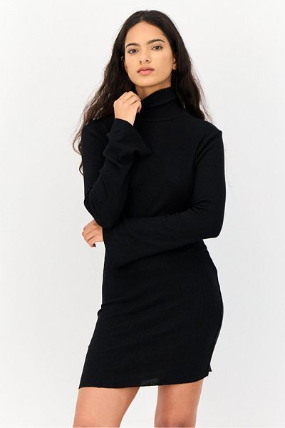 Don't Call Me Jennyfer Women Ribbed Mini Dress, Black
