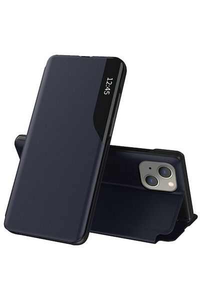 Dali Protective Flip Cover Case Compatible with Apple iPhone 13 Mini, eFold, Leather, Dark Blue