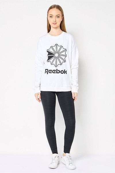 Reebok Women Sportswear Fit Long Sleeves Outdoor Sweatshirt, White