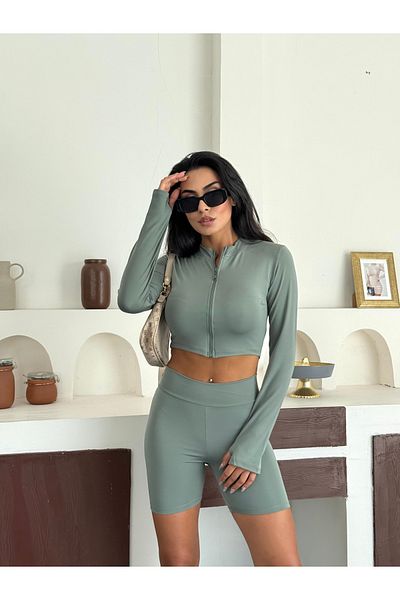 Edsize Slim Fit High Waist Recovery Crop Seamless Women's Tights Set