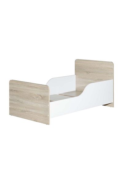 Danube Home Kinder 70x130 Toddler Bed - White/Sonoma Oak L135xW75.5xH69cm