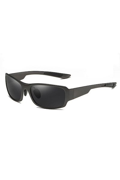 Dali Ochelari de soare polarizați dreptunghiulari pentru bărbați, ramă metalică și PC, MM108, filtru UV, negri