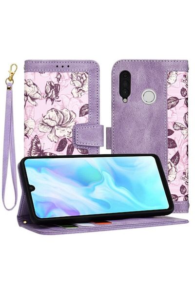 Dali Flip Cover Protective Case for Huawei P30 Lite/P30 Lite New Edition, FlipCraft, Floral Model with De