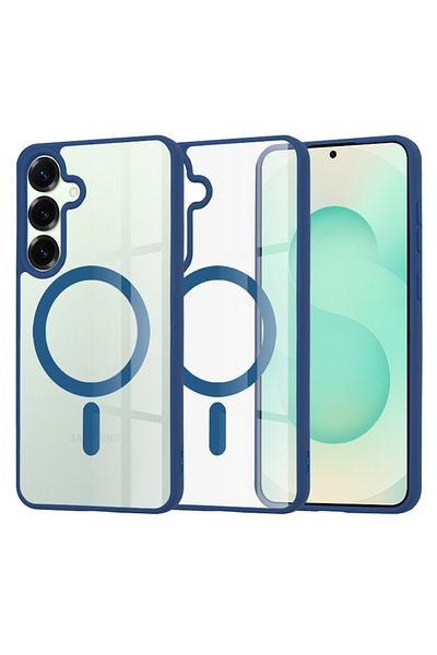 Dali Husă de protecție compatibilă cu Samsung Galaxy S25 Plus, MagSafe Pro, silicon, albastru-transparent