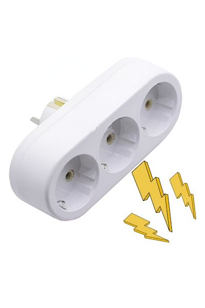 Dali Priză triplă cu 3 sloturi, Dali, 16A, 250V, ABS, Alb