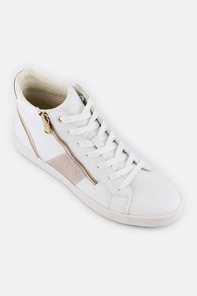 Geox Women D Blomiee Lace Up Casual Shoes, White