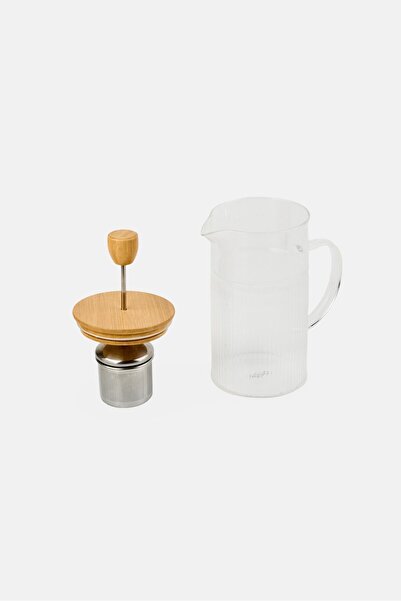 YOTO Glass Teapot With Strainer Infuser 850 ml, Transparent