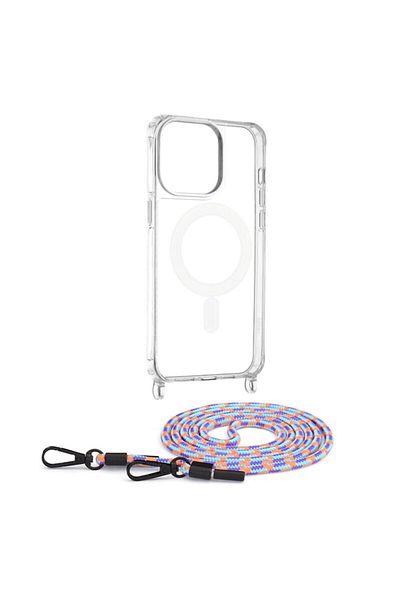 Dali Protective Case for Apple iPhone 15 Pro Max, Acrylic MagSafe Crossbody with Colored Strap, Silicone,