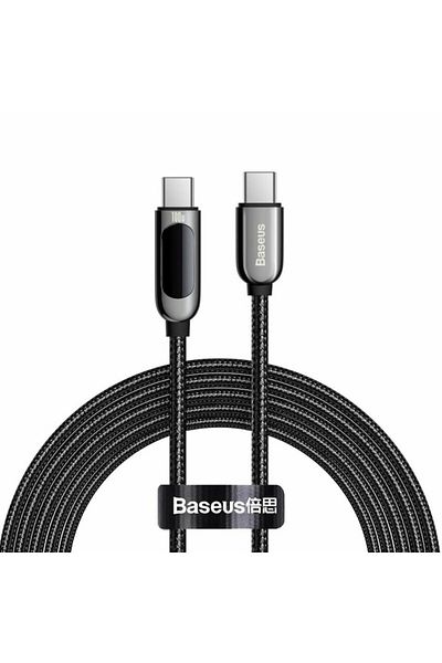 Baseus Charging and Data Transfer Cable, USB Type-C to USB Type-C, Data Cable Display, 100W, Fast Charge, 2