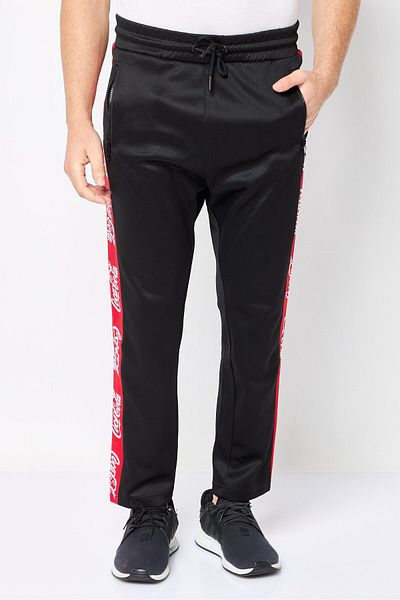 Diesel X Coca-Cola Men Regular Fit Allover Print Track Pants, Black