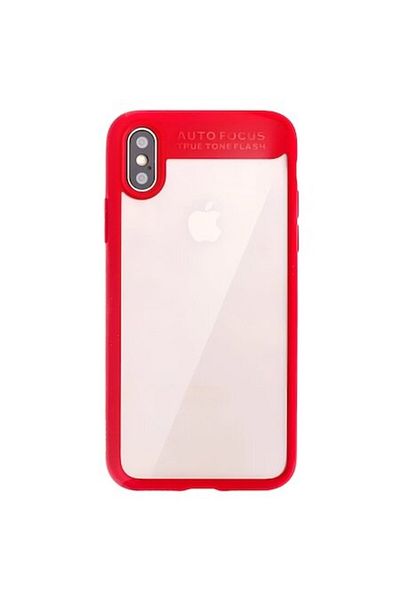 Dali Protective Case Compatible with Apple iPhone X, TPU Back and Silicone Edges, Red-Transparent