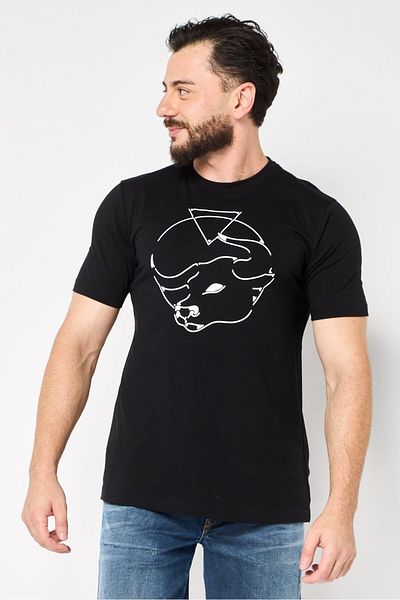 Diesel Men Crew Neck Short Sleeves Graphic Print T-shirt, Black