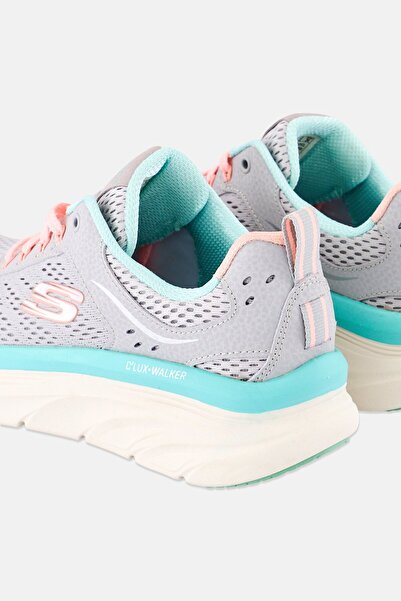 SKECHERS Women D Lux Walker Infinit Lace Up Walking Shoes, Grey