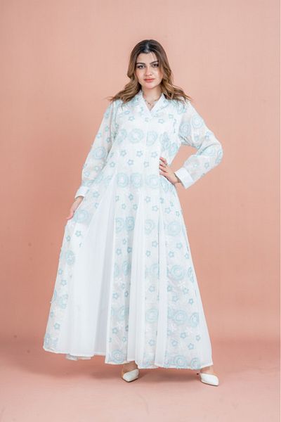 IKKXA Floral Aura Embroidered Jalabiya