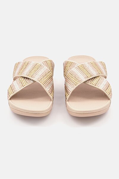 Fitflop Women Slip On Strobe Slide, Gold