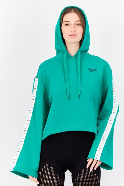 Reebok Women Classic Fit Brand Logo Outdoor Hoodie, Green