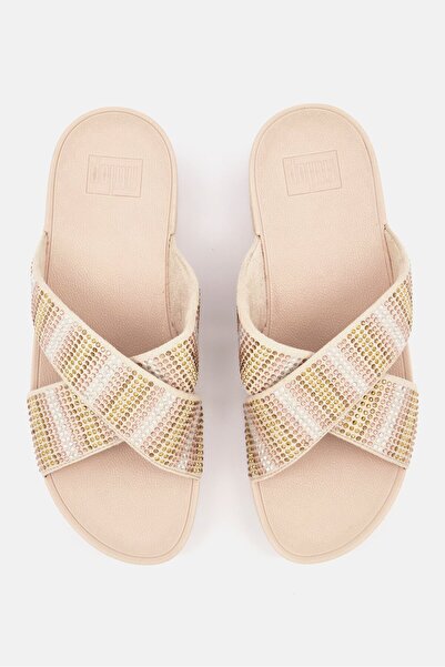 Fitflop Women Slip On Strobe Slide, Gold