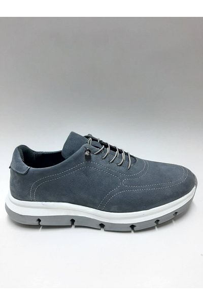 VELOCE Genuine Leather Laceless Nubuck Gray Color Summer Men's Shoes