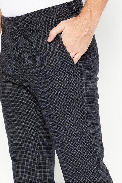 Lacoste Men Slim Fit Checkered Chino Pants, Black