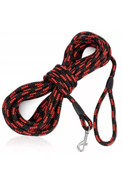 Dalip Baby Λουρί Εκπαίδευσης Σκύλου, Τύπου Σχοινιού, Μήκος 10μ., Κόκκινο-Μαύρο