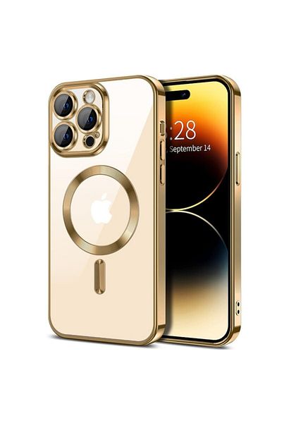 Dali Protective Case for Apple iPhone 14 Pro Max, Luxury Crystal, MagSafe Compatible, Pink Edges, TPU, Tr