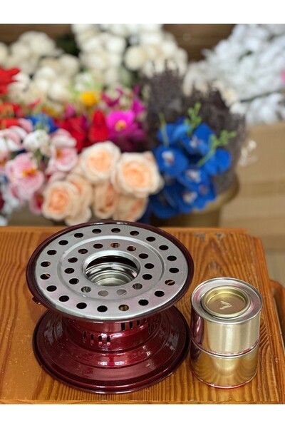PEARSTORE Bordo Reşo Yakıtlı Osmanlı Kamp Ocağı Kutu Jel Hediyeli!