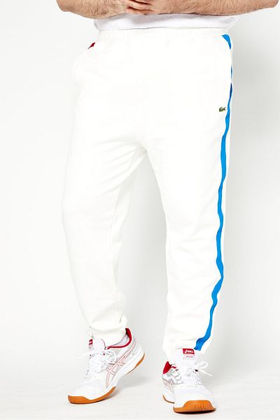 Lacoste Men Embroidered Logo Sweatpants, White Combo
