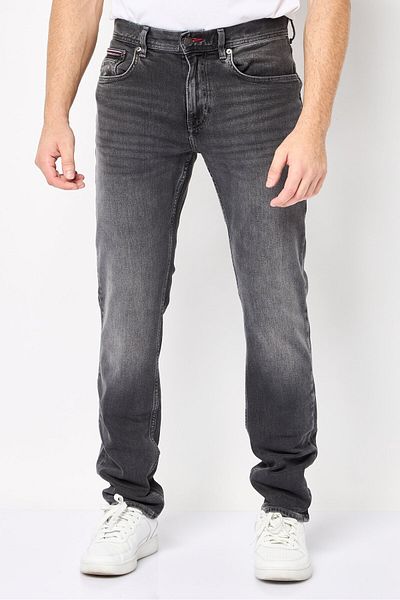 Tommy Hilfiger Men Straight Fit Washed Denim Jean, Grey