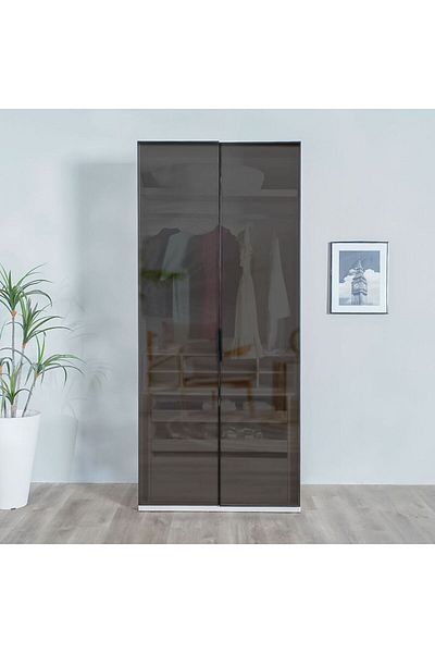 Danube Home Defne 1-Meter Wardrobe - Cream/Black L101xW62xH231cm