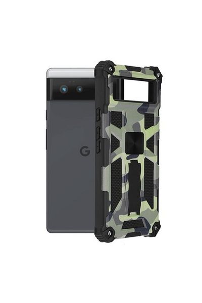 Dali Protective Case for Google Pixel 6, Blazor Series, Auto Magnet, Reinforced Edges, TPU, Camo Lime, Mu