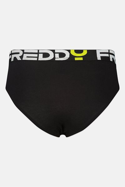 FREDDY سروال داخلي رجالي بشعار العلامة التجارية، أسود