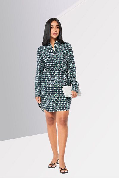 Gant Women Allover Print Belted Midi Dress, Multicolor