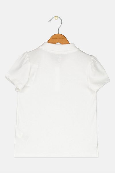 GAP Kids Girl Plain Short Sleeves Polo Shirt, White