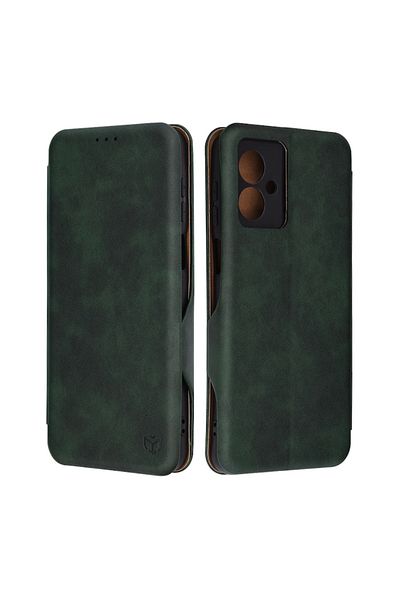 Dali Protective Flip Cover Compatible with Motorola Moto G55, Safe Wallet Plus, Dark Green