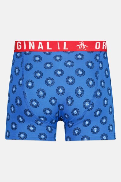 Original Penguin Men 3 Pieces Brand Logo Trunks, Multicolor