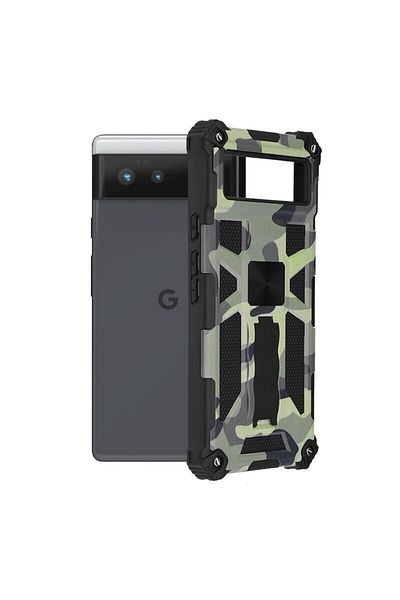 Dali Protective Case for Google Pixel 6, Blazor Series, Auto Magnet, Reinforced Edges, TPU, Camo Lime, Mu