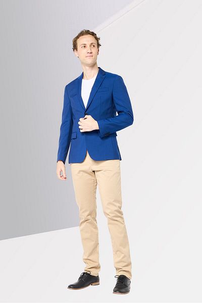 Calvin Klein Men Fitted Fit Solid Formal Blazer, Blue