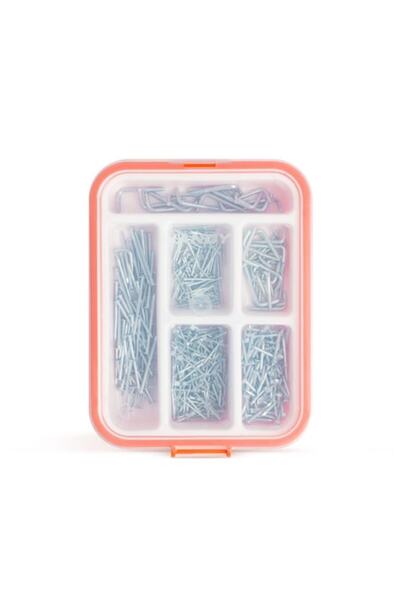 Dali Set cuie și cârlige pentru agățat, 475 piese, cutie de depozitare, metal...