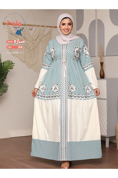 Hala Embroidered reception jalabiya made of light and soft linen fabric that gives you a feeling of comfort and freshness